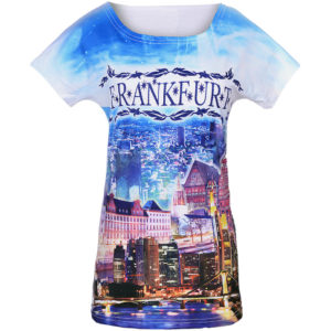 Motivshirt, Themen Shirt, Souvenir Shirt mit Städtemotiv Frankfurt