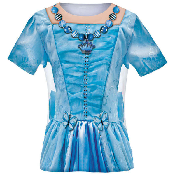 Kostüm Shirt für Kinder mit dem Motiv Prinzessin in blau
