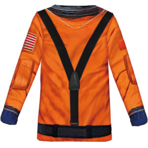 Kinder Shirt Astronaut in Orange mit vielen Details, Fun Shirt und Kostüm