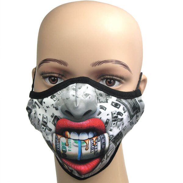 Lustige Masken, Mundnasenschutz - fotorealistischer Druck «Money»